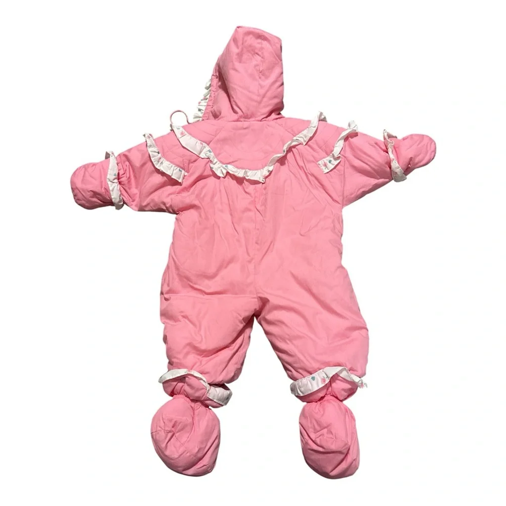 Baby Togs London Fog Pink Snowsuit 12M Ballet Bear Hooded